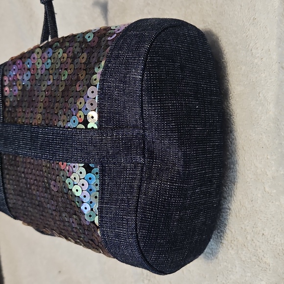 CHANEL Denim Iridescent Sequin Mini Bucket Bag - Picture 7 of 12